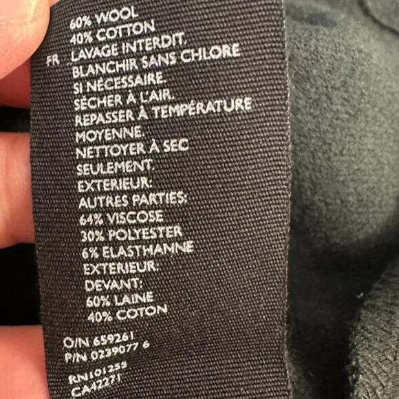 COS Wool Cotton Blend A-Line Long Sleeve Shift Jersey Dress Wool Panel Green M - Picture 15 of 16